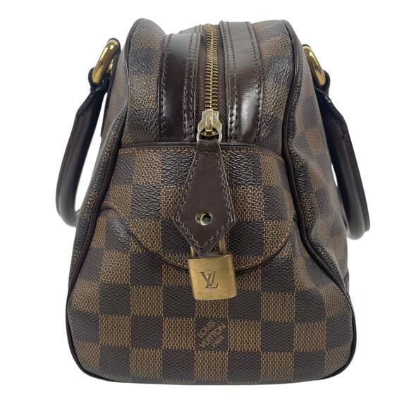 Louis Vuitton Damier Ebene Duomo Coated Canvas Top Handle Bag Brown - Picture 3 of 16